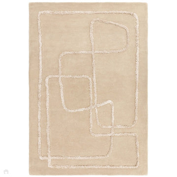 Matrix MAX95 Infinity Modern Abstract Hand-Woven High-Density Soft Textured Shimmer Wool & Viscose Blend Soft Sand/Ivory/Muted Beige Rug-Asiatic Carpets-Rug Love - The Most Loved Rug Store